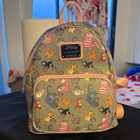 Disney x Loungefly Gray Pastel Animal Print Mini Backpack - Picture 2 of 3